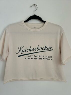 Knickerbocker Stadium Heavyweight Crop T-Shirt Milk Size Small